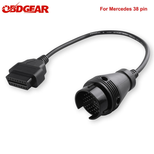 MERCEDES 38 Pin OBD OBD2 Diagnostic Cable Adaptor to 16Pin OBDII Connector 