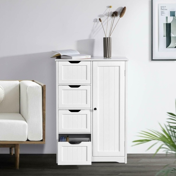 4 Drawer Dresser Shelf Cabinet Storage Home Bedroom Furniture White 