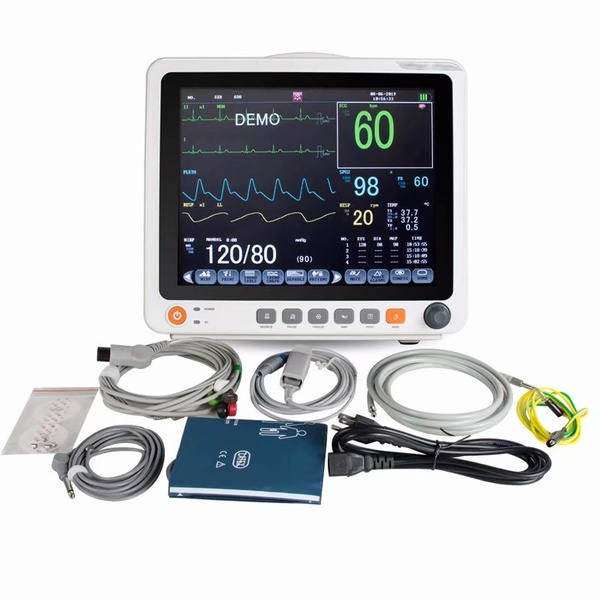 2020 New Portable 12.1" Touch Screen Patient Monitor Vital Signs ECG