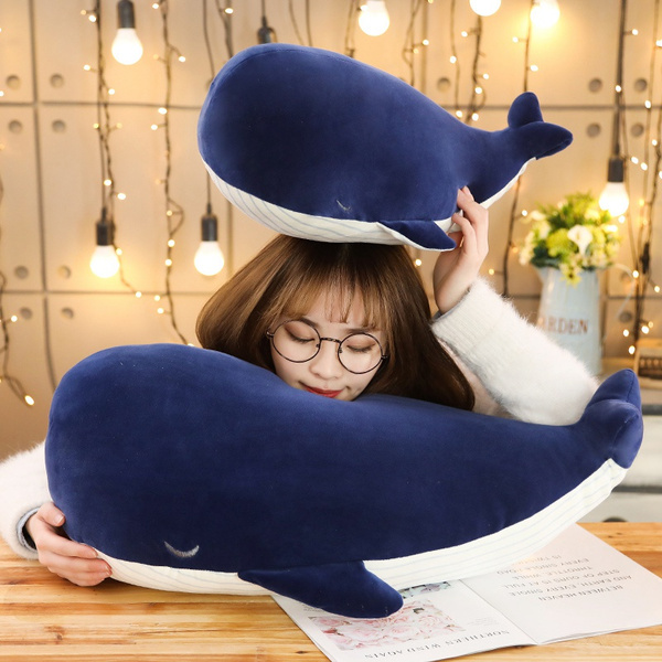 big blue whale stuffed animal