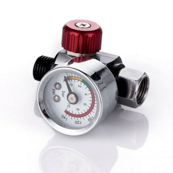 Air Pressure Regulator Gauge Spray Pressure Tool 1/4" Relief Valve Gauges Tool 