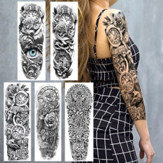 tattoo, Flowers, art, Sleeve