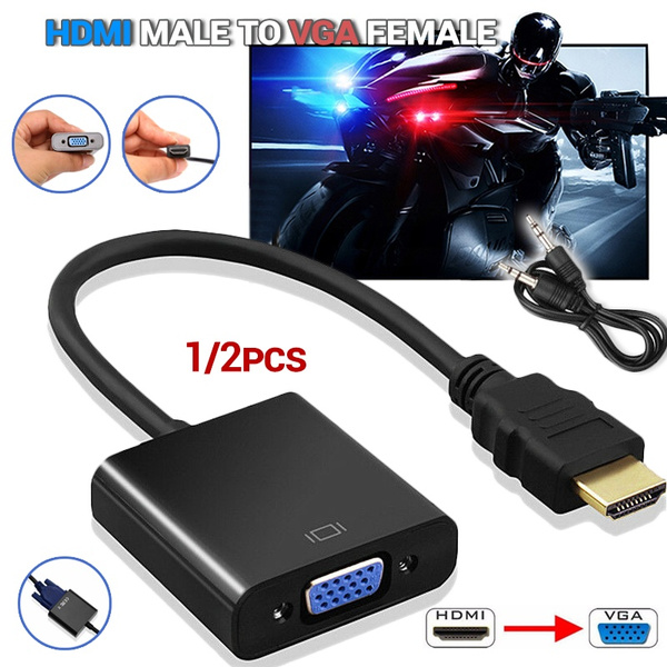 1080P HDMI Male to VGA Female Video Cable Cord Converter Adapter AUX For PC HDTV