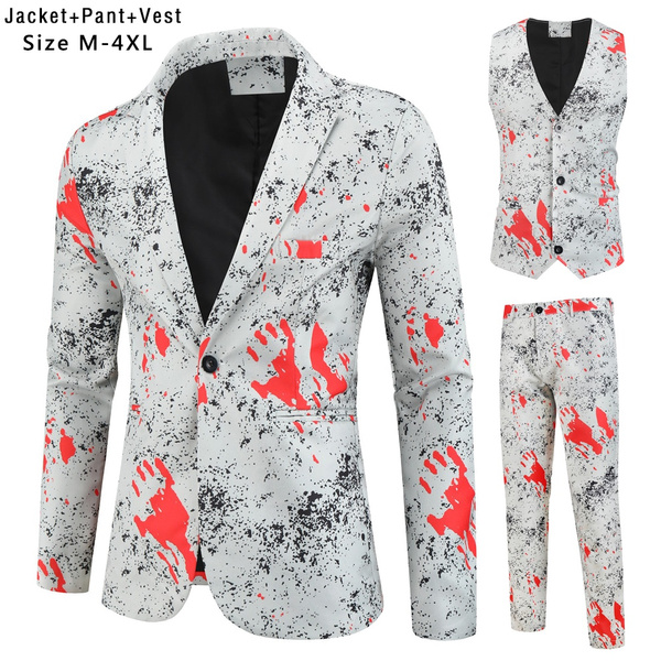 3 piece suits for men printed