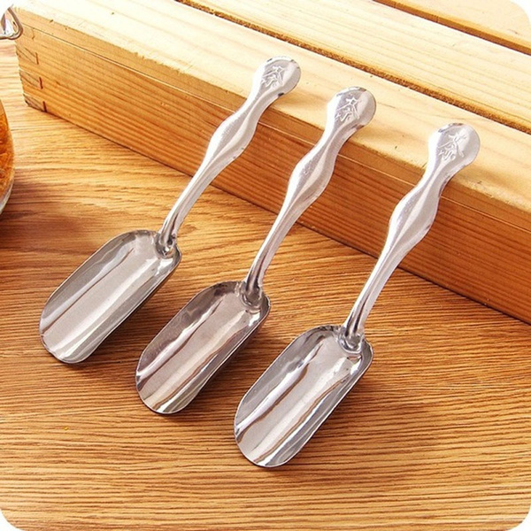 1Pc Japanese Style Stainless Steel Tea Scoops Minimalist Teaspoon Tea