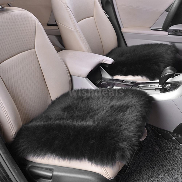 2pcs 1pcs Sheepskin Seat Covers Car Pad Soft Long Wool Warm Cushions Cover Winter Protector Universal Fit For Cars Auto Supplies Driver Office Chair Black Wish - Lambskin Seat Covers For Cars
