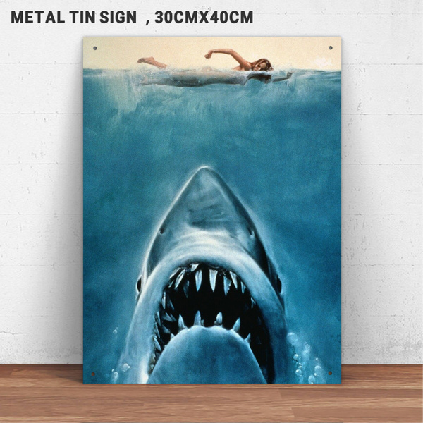 TIN SIGN Jaws Movie 8"x12" Metal Plaque Decor Wall Art Garage Theater Store 