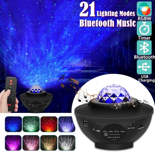 naturlig Latterlig Forsøg LED Starry Sky Night Light Bluetooth Music Water Wave Projector with 21  Lighting Modes Remote Control Timer USB Powered Sound-Activated Stage Laser Star  Projection Lamp | Wish
