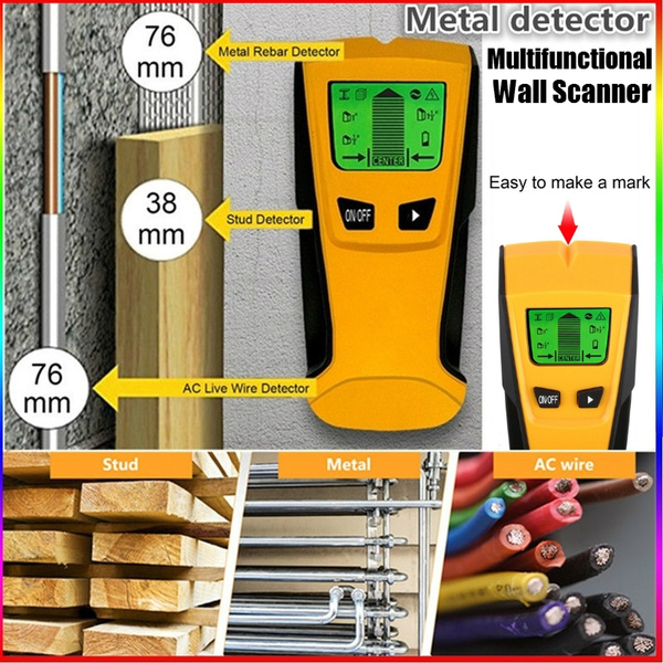 3in 1 LCD Wall Center Metal Finder Stud Wood Scanner Metal AC Live Wire Detector