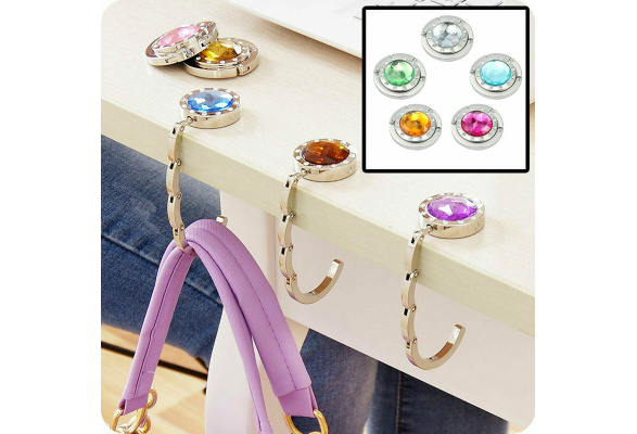 Coloful Portable Metal Foldable Vanity Bag Purse Hook Handbag Hanger Purse  Hook Handbag Holder Shell Vanity Bag Folding Table Hook Multiple Vanity Bag  Desk Hang From Topshenzhen, $1.33