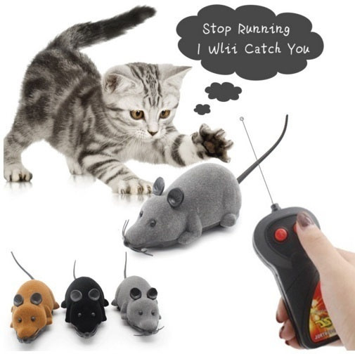 Novelty Funny RC Wireless Remote Control Rat Mouse Toy,Pet Cat Dog NEW ! 