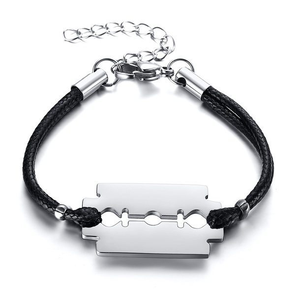 Razor Blade bracelet, Stainless steel jewelry - Inspire Uplift