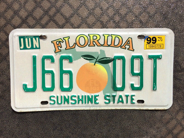 1999 Florida License Plate J66 09 Metal Sign | Wish