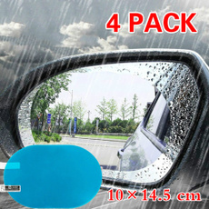 4 Pcs Rainproof Car Rearview Mirror Sticker Anti-fog Protective Film Rain Shield