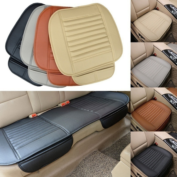 Universal Front Seat Cover Cushion Breathable PULeather Car Seat Pad Brown