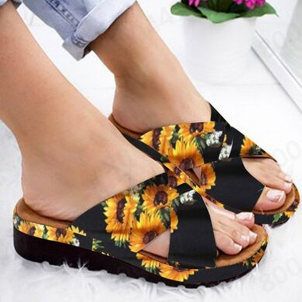 Fashion Womens Flats Wedges Open Toe Ankle Beach Shoes Roman Slippers Sandals