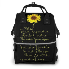 backpack bag, Capacity, Sunflowers, Waterproof