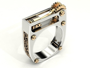 Goth, Fashion, 925 silver rings, 18k gold ring