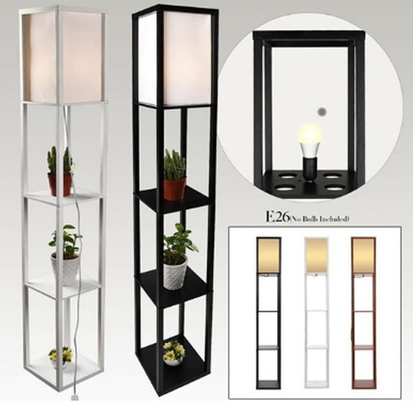 Modern Accent Light Wooden Floor Lamp With Storage Shelves For Living Room Wish Modern Accent Light Wooden Floor Lamp, Floor Lamp With Storage Shelf