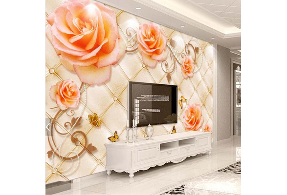 3D Flower Jewelry Mural Photo Wallpapers for Living Room TV Backsplash Wall  Decor Large Murals Floral Wallpaper 3d Contact Paper | Wish