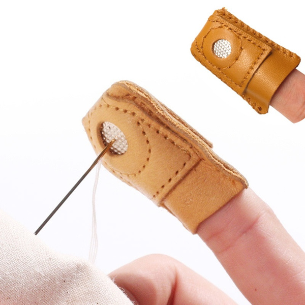 1pc S/m/l Finger Leather Thimble Sheepskin with Metal Tip for Sewing Needle  Quilting Sewing Supplies