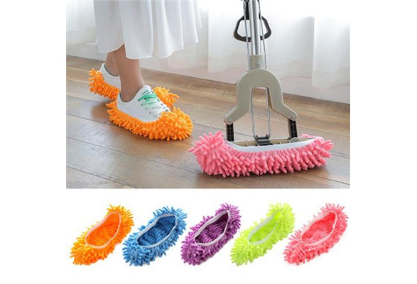 1pc Mop Slippers Lazy Floor Foot Socks Shoes Quick Polishing Cleaning Dust Shoes 