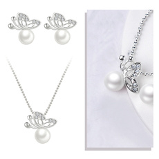 butterfly, Silver Jewelry, Fashion, Pearl Earrings