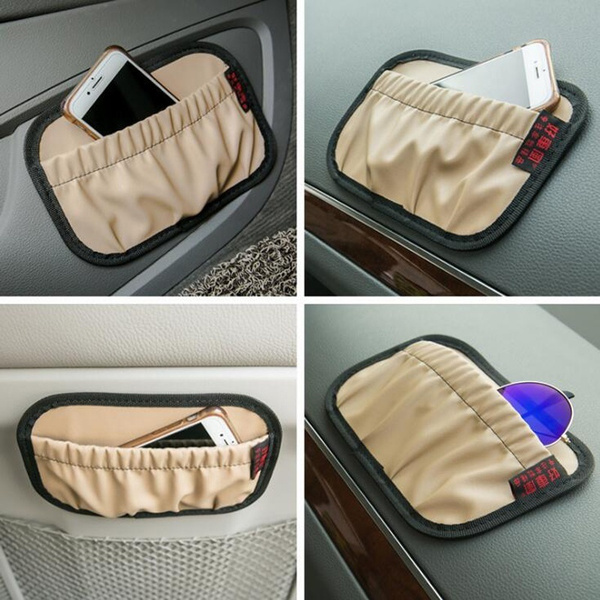 Car Phone Bag Car Pockets Storage Bag Paste Type Utility Vehicle Storage  Box Car Supplies(2 Colors)
