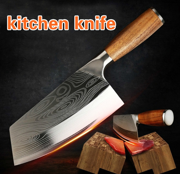 8 Inch Knives Chef Knife Japanese Kitchen Knife Stainless Steel Knives Ultra Sharp Wood Handle Chef Knives High Carbon Stainless Steel Laser Slicing Knife Cleaver Knife Kitchen Knife Damascus Steel Chef Knife