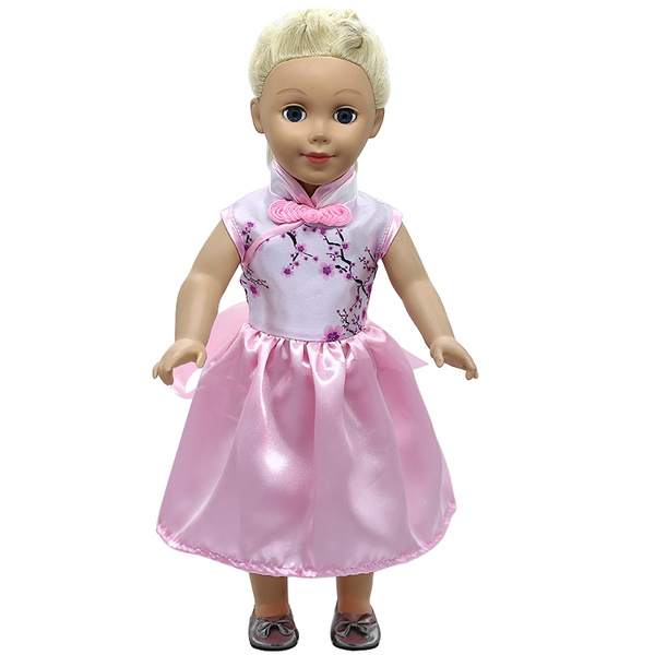 American Doll Clothes Pink Suit Dress Fit 43cm Baby Dolls 18 Inch Dolls Toy 