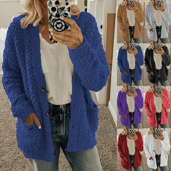 plus size women's fleece cardigans