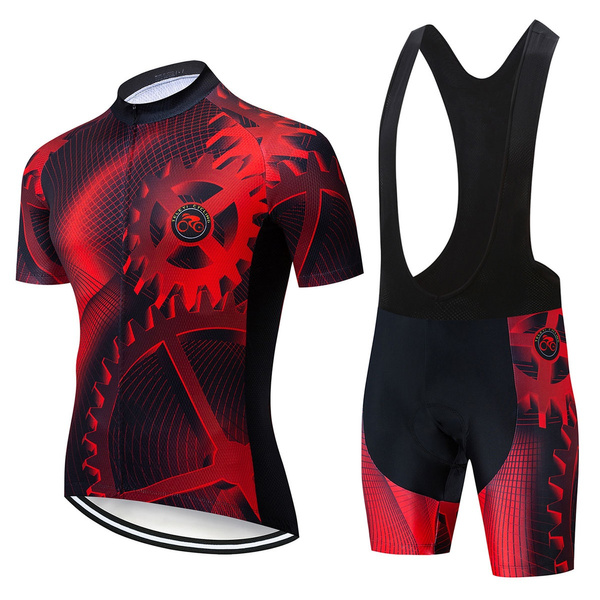 Men's Fashion Summer Men Cycling Jersey Short Sleeve Set