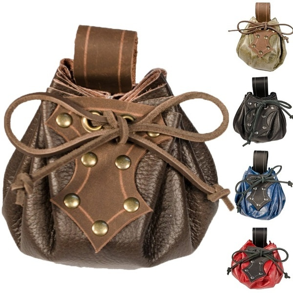 Steampunk Medieval Viking Leather Purse Belt Vintage Leather Purse