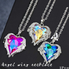 Heart, crystal pendant, Jewelry, Angel