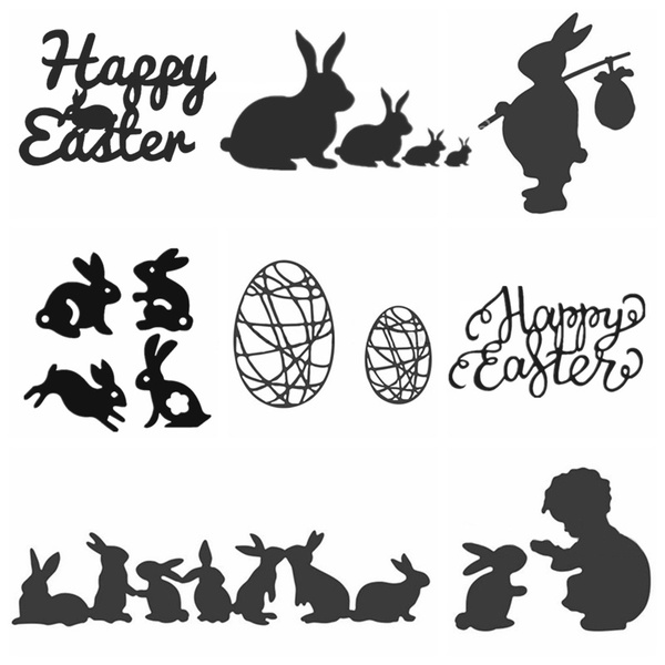 Easter Egg Bunny Die Cuts Handmade Decoration Stencils, Rabbit Metal Cutting Dies for Kids Beginners Party Birthday Arts Craft DIY Project, Kids