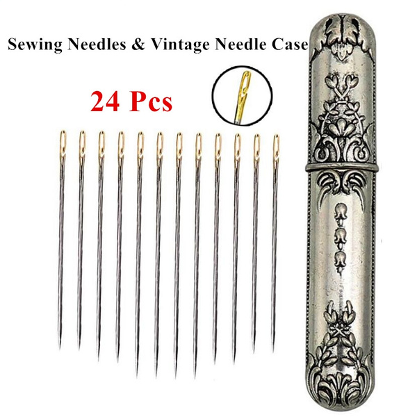24 Pcs Self Threading Needle Pins Hand Sewing Needles Vintage Needle 24 Pcs Self Threading Needle Pins Hand Sewing Needles Vintage Needle