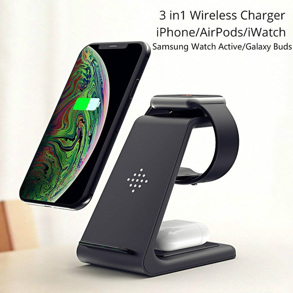 iWatch,iPhone 11 Pro/XR/Xs Max/X,Galaxy S10/S9/S8 Compare with AirPods Pro Note 10/9 and More with 36W AC Adapter Wireless Charger Station,Wireless Charger Dock with 131℉/55℃ Mug 