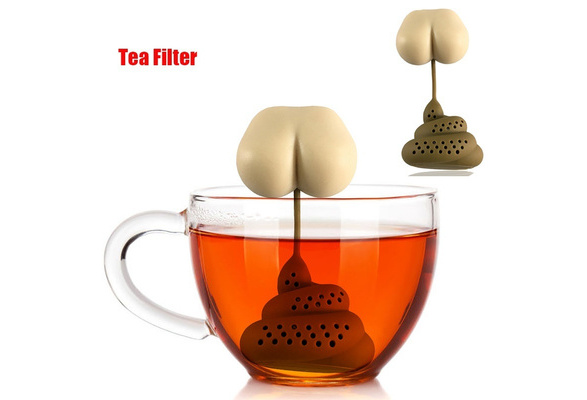Dropship Reusable Silicone Tea Infuser Creative Poop Shaped Funny
