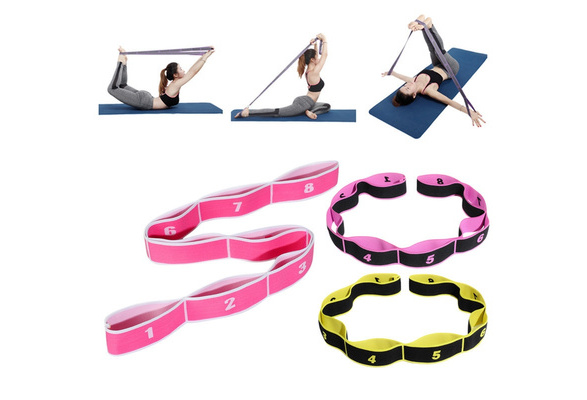 High Elastic Fitness Yoga Resistance Band 8-Loop Training Strap Tension  Resistance Sports Dancing Exercise Stretching Band