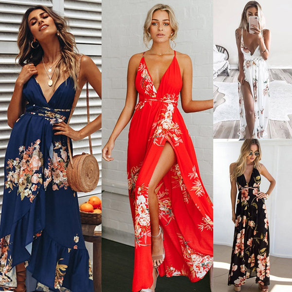 Wish floral cheap maxi dress