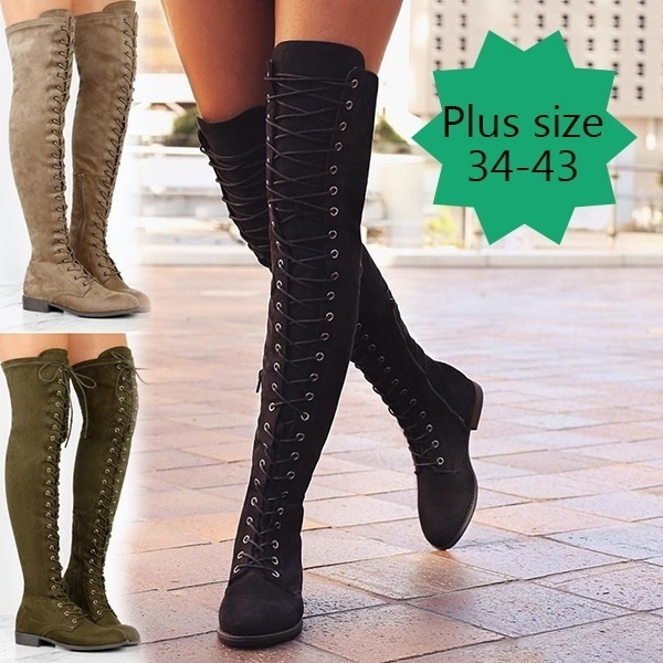 Mid heel thigh on sale boots