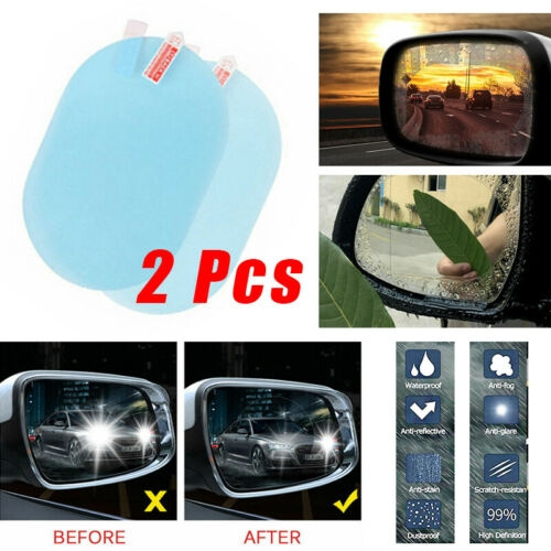 2x For Car Rearview Mirror Rainproof Anti-Fog Rain-Proof Waterproof Film Sticker 