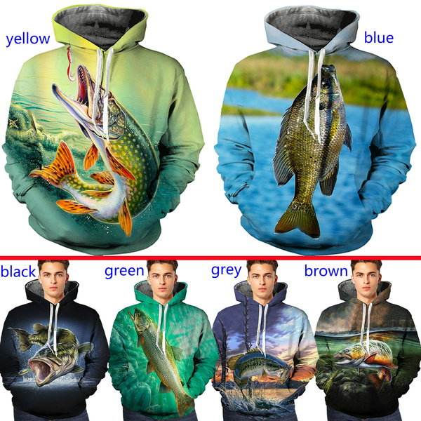 New Arrival Fishing Pattern Fashion 3d Sweatshirt Carp Fish Men
