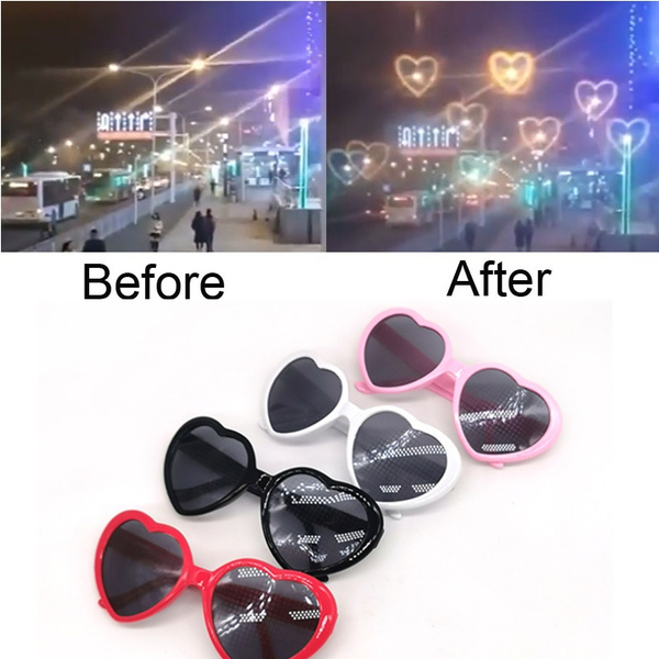 Unisex Fashion Heart-shaped Glasses Love Lights Special Effects Glasses  Gifts
