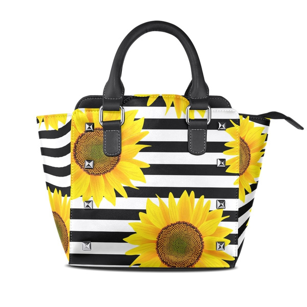 WUHAN1 Three Sunflowers Handbag Black WUHAN1 Three Sunflowers Handbag Black