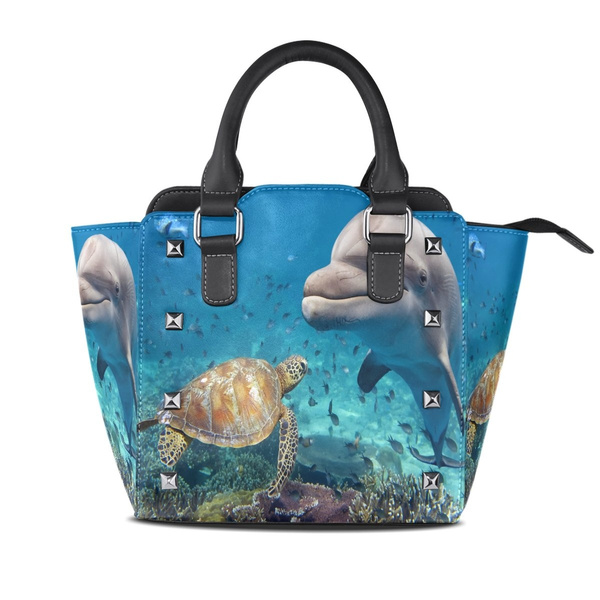 Womens Turtle Sea Leather Handbags Purses Shoulder Tote Satchel Bags