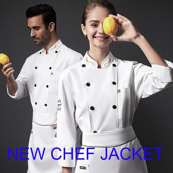 Chef Restaurant Jacket Men Women Long Sleeve Kitchen Cook Coat