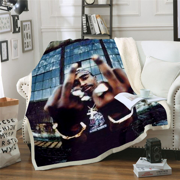 3D Print 2pac Tupac Shakur Blanket for Beds Hiking Picnic Thick Quilt  Fashionable Bedspread Fleece Throw Blanket FT217