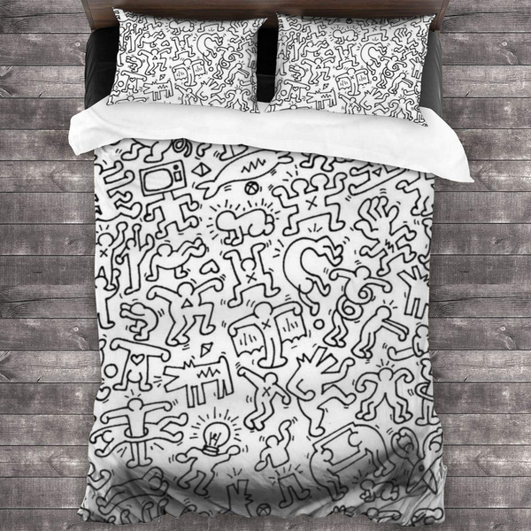 scannen Meedogenloos delicatesse Keith Haring 3D Bedding Set,3 Pieces (1 Duvet Cover +2 Pillowcases) Ultra  Soft Microfiber | Wish