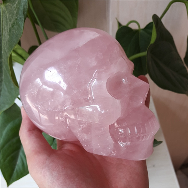 2'' Nautral rose quartz skull quartz crystal skull carved decoration healing